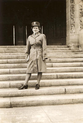 Myra Hodgson, Saanich employee, in uniform, World War II