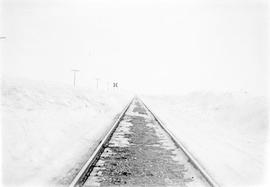 Railway tracks cleared of snow near Melita, Manitoba