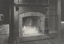 Interior living room fireplace, Dodd house, 1978