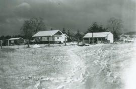 Rosson home and sheds [in winter]