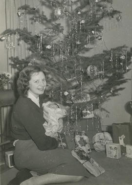 Sheila MacDonald and infant daughter, Christmas Eve