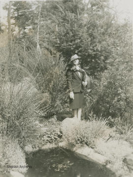 Maude Hall, garden of Stranton Lodge, 1248 Burnside, 1944