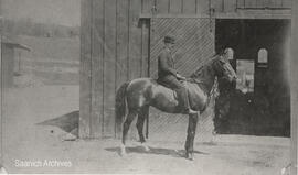 Rithet farm, Jack Bothwell on the racehorse 'Broadmead'