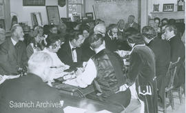 Council meeting held at Craigflower School to commemorate B.C. Centennial, 1971