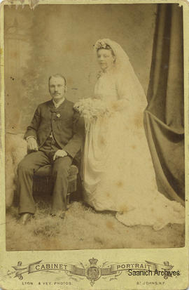 Wedding portrait of Mary Emma Eugenie Windsor and Charles Lester