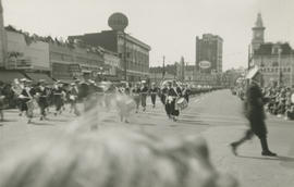 Naval band marching in parade