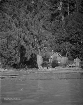 Logging cabin, Knight Inlet, photograph by Annie Girling