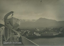 View of Port Angeles harbour from ferry deck