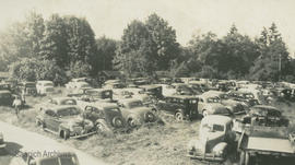 Parking at Cordova Bay for Labour Day Regatta, 1946