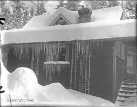 Icicles hanging from Girling family home at Swan Lake