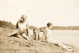 Florence Lawton and Olive Gray north side of Portage Inlet, 1931