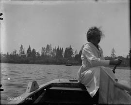 Alice Mary Girling in rowboat