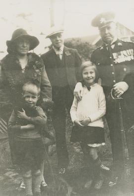 Alice, Leslie H.P., and Ernest Brownlow Underwood (back) with Ghazi and Mena Underwood (front)