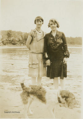 Maude Hall and Betty Stone, Foul Bay, 1930