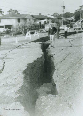 McKenzie Avenue settling into peat bog, 1968