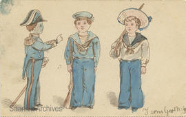 Boys in uniform [art postcard]