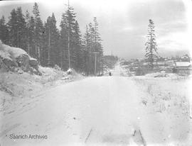 Landscape photograph of road in winter by Annie Girling